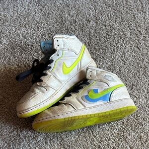 Nike Kids' Sneakers with Neon Yellow and Light Blue